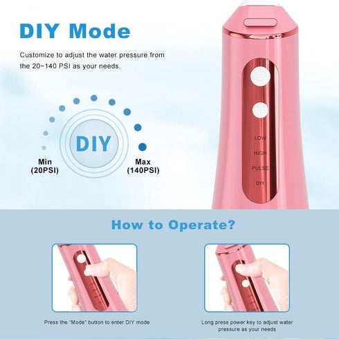 Water Dental Flosser Cordless for Teeth - Rockwell 4 Modes Dental Oral Irrigator, Portable and Rechargeable IPX8 Waterproof Powerful Battery Life ...