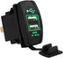 Dual USB, Waterproof 12-24V 3.1A Dual USB Ports Car Socket Power Adapter with LED(Green)...