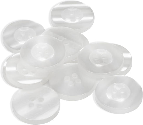White Button 4 Hole Button 30L Imitation Pearl Buttons Plastic Button Sewing Buttons 0.75in Heavy Duty Buttons Pack of 12...