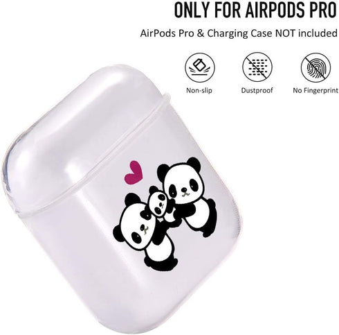 Idocolors Clear Case Compatible with AirPods 2&1, Soft Silicone Shockproof Case Cover with Cute Cartoon Panda Pattern for Girls & Teenages...