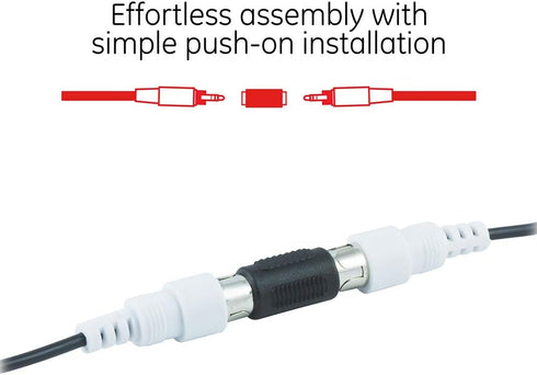 GE 2-Pack RCA Coupler Adapter, Female-to-Female, Audio Video RCA Cable Connectors, Composite Component Extender Barrel, Connect Cables to Extend L...