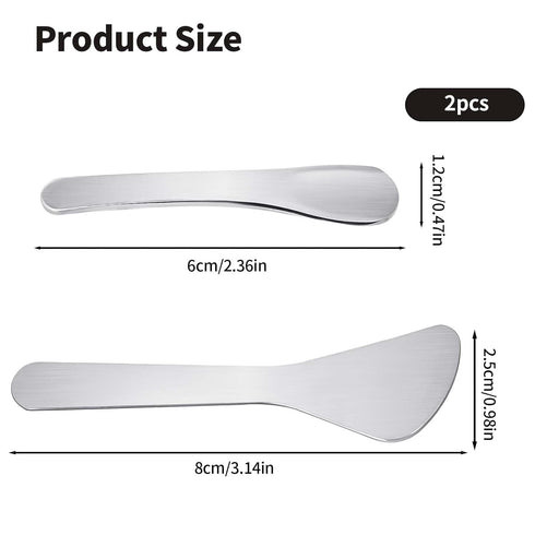 2Pcs Mini Metal Cosmetic Spatulas, Makeup Spatulas, Skincare Spatula, Cream Spatula, Beauty Accessories for Mixing and Sampling Plant Masks, Skin ...