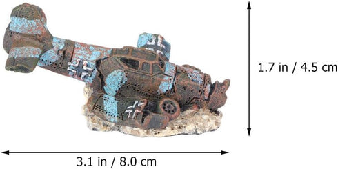 balacoo Fish Tank Helicopter Landscape: Aquarium Ships Fish Tank Helicopter Decorations Plane Aquarium Accessories Artificial Aquarium Decorations...