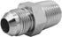 (2-PACK) 2404-08-08 Hydraulic Hose Adapter Fitting 1/2" Male JIC 37° Flare (3/4"-16UNF) × 1/2" Male (1/2"-14NPTF) SAE Straight Pipe Joints Tube Co...