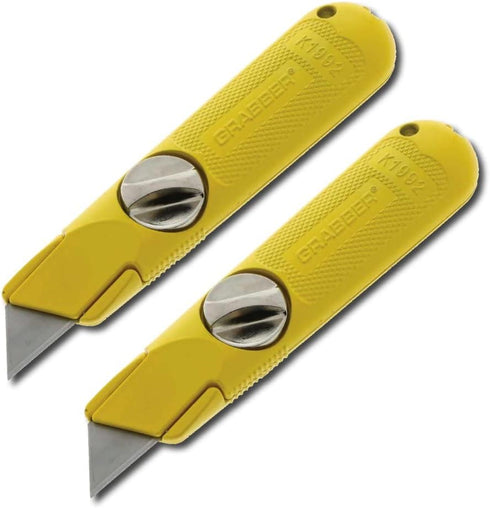 All-Metal Fixed-Blade Utility Drywall Knife - Easy Change Blade, Non-Retractable (2-Pack)...