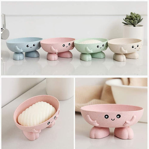 Soap Holder, Cute Soap Dish for Kids Children, Creative Lovely Bar Soap Tray Counter for Shower Bathroom Kitchen Countertop - Pink...