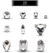 TANOSII Sew on Rhinestones 100 PCS Mixed Shapes Glass Rhinestones Sew on Crystal Gems Mental Flatback with Silver Claw for Jewelry Crafts Clothes ...