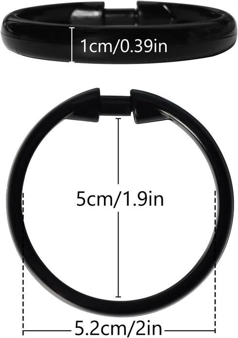 Premium Plastic Shower Curtain Rings Shower Curtain Hooks Gliding on Standard Shower Rods Easy Snap Closure (O Shape,Black,12Pcs)...