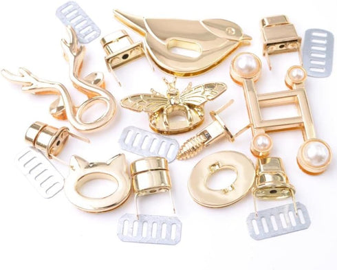 Bobeey 6 Sets Turn Locks for Purses Light Gold Alloy Purses Lock Animal Twist Lock Purse Hardware Bag Clasp Accessories...