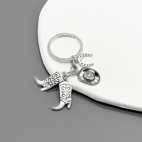 iMagitek 25 Pcs Western Cowboy Keychains Western Party Favors Hat Boot Horseshoe Keychains for Guests Western Party Supplies Horse Lover Gifts for...