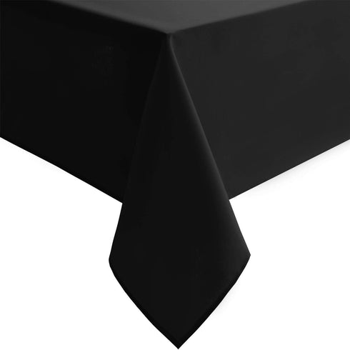 Hiasan Black Rectangle Tablecloth - 54 x 80 Inch - Waterproof & Wrinkle Resistant Washable Fabric Table Cloth for Dining, Party and Outdoor use...