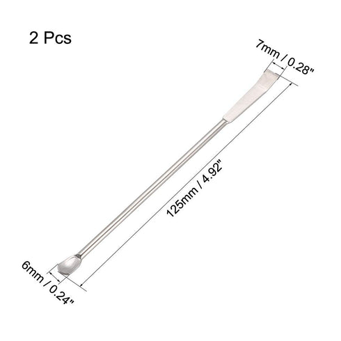 uxcell Micro Lab Sampling Reagent Spoon 304 Stainless Steel 2 in 1 Double Head Laboratory Mixing Spatula 125mm 2Pcs...