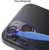 Sinjimoru iPhone 15 Metal Frame for Multi Layered Tempered Glass Lens, Camera Lens for iPhone 15 Phone Camera Lens Glass. Sinji CamGlass Metallic ...