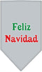 Mirage Pet Products Feliz Navidad Screen Print Bandana for Pets, Large, Grey...