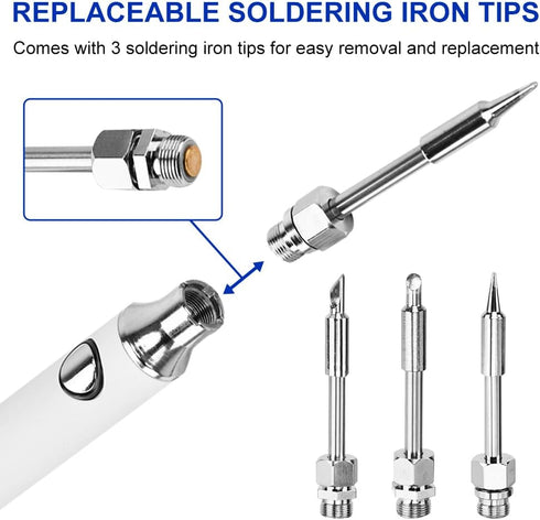 Cordless Soldering Iron Kit, USB Rechargeable Compact DIY Soldering Iron Kit with Solder Wire, Electric Soldering Gun Pen Kit for Home Appliance R...