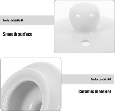 Luxshiny Ceramic Teapot Lid Replacement, White Tea Kettle Cover with Hole Porcelain Mug Cover Tea Pot Lid Accessories for Small Tea Pots Kungfu Te...