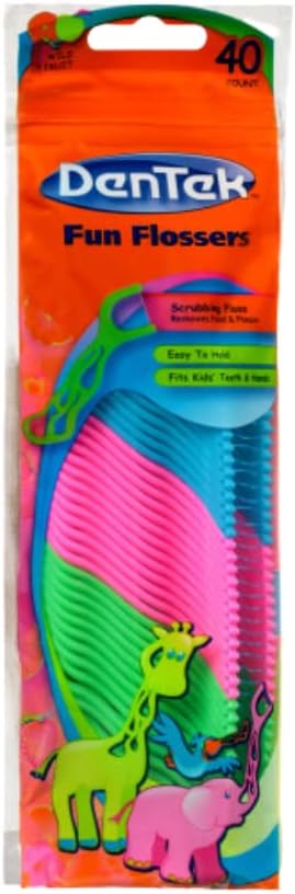 DenTek, Kids Fun Flossers, Removes Food & Plaque, 40 Count (Pack of 1)...