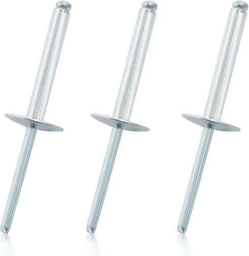 60 Pcs 3/16" x 1-1/4" Large Flange Aluminum Blind Rivets Dome Head Pop Rivets for Installing Accessories, Silver...