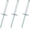 60 Pcs 3/16" x 1-1/4" Large Flange Aluminum Blind Rivets Dome Head Pop Rivets for Installing Accessories, Silver...