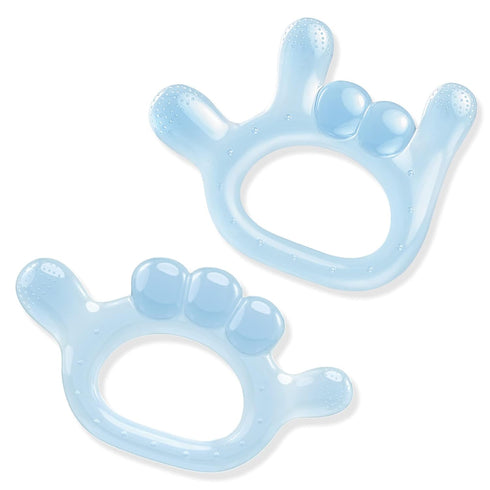 2 Pack Baby Teethers Toys for Babies, Chrxbei Infant Teether Pacifiers Toys 3 4 5 6 7 8 9 10 11 12 months, Newborn Teething Gum Set Massager Senso...