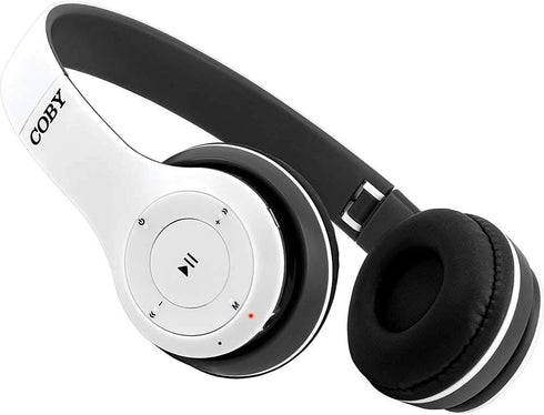 Coby Bluetooth Headphones, Wireless Headphones with Mic Built-in, AUX, Hands-Free Calling | Over-The-Ear Foldable Headset, Rechargeable | 5-HR Pla...