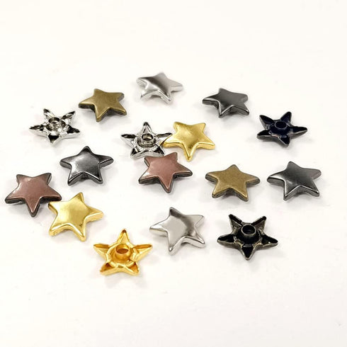 200 Sets 12MM Star Shape Leather Rivets Metal Studs Garment Rivets Hardware Accessories for Clothes Shoes Bags Belts DIY Leather Craft Supplies, 5...