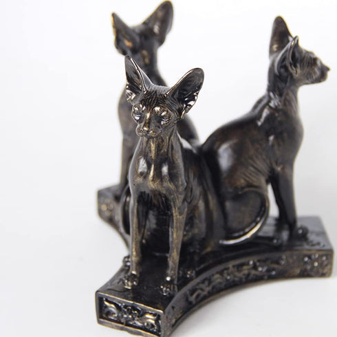 Kino Triple Sphinx Cats Crystal Sphere Ball Stand Display Base Holder Resin Figurines Statue Home Decoration for 60-70mm Sphere (Sphinx cat)...