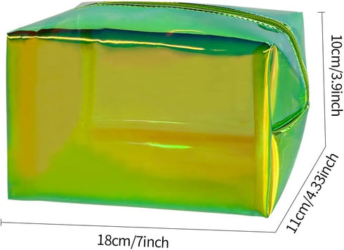 Holographic Makeup Bag, Iridescent Cosmetic Toiletry Bag,Wash Pouch for Women,Waterproof Portable Case Travel for Makeup Tools Organize......
