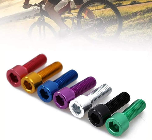 2Pcs Gold Bike Bottle H6.99older Screw 2 Pcs Colorful Water Bottle Cage Bolts Hex Socket Screws Aluminum Alloy Kettle Rack Screw Bicycle Accessori...