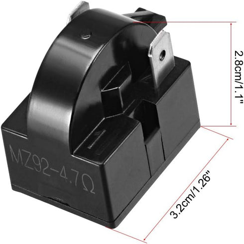 uxcell 2 Pcs 4.7 Ohm 2 Pin Refrigerator Start Relay for Compressor Black...