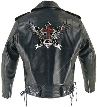 VEGASBEE® Godspeed Winged Cross Patch Wings Christian Embroidered Iron-On Patch Emblem Large Size 12" by 8.5" inches USA...