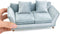 iLAND Dollhouse Couch, Modern Dollhouse Furniture on 1/12 Scale, Miniature Sofa for Dollhouse Living Room (Light Sky Blue Velvet)...