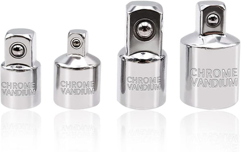 4PCS Sliver Socket Adapter Set,1/4" x 3/8", 3/8" x 1/4", 3/8" x 1/2", 1/2" x 3/8" Square Ratchet Socket Adapter/Reducer Converter Sets Kit For Car...