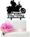 Motorcycle Cake Topper, Black Acrylic Bride & Groom, Funny Mr & Mrs, Wedding/Engagement/Bridal Shower Party Decor...