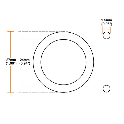 uxcell Silicone O-Rings, 27mm OD 24mm ID 1.5mm Width VMQ Seal Gasket for Compressor Valves Pipe Repair, White, Pack of 20...