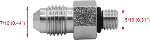(4-PACK) 6400-04-02-O Hydraulic Hose Adapter Fitting 1/4" Male JIC 37° Flare (7/16"-20UNF) × 1/8" Male O-Ring Boss (5/16"-24UNF) SAE Straight Pipe...