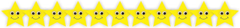 Hygloss Products Happy Yellow Stars Die-Cut Bulletin Board Border – Classroom Decoration – 3 x 36 Inch, 12 Pack (33653)...