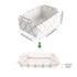 Decorative Collapsible Rectangular Fabric Storage Bin Organizer Basket with Wooden Handles for Clothes Storage,15.4x10.6x5.1 inch,White...