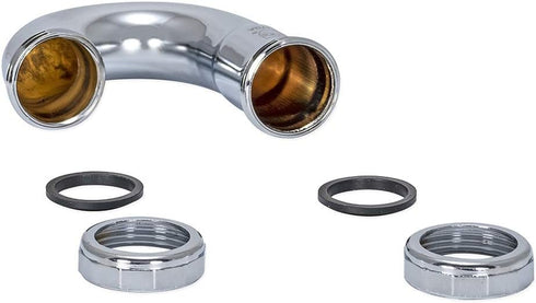 Eastman 1-1/4 Inch Heavy Duty J Bend with Slip Joint Connection, 17 Gauge, Brass Plumbing Fitting, Chrome, 35125...
