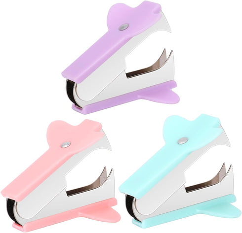 3Pcs Pink and Blue and Purple Staple Remover Staple Puller Removal Tool for School Office Home,Staplers and Punches,Office Supplies...