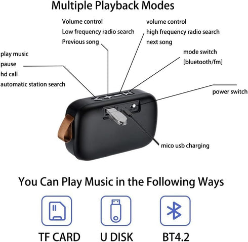 Cuifati Wireless Bluetooth Speaker Subwoofer Wireless Stereo Portable USB Mini Speaker with FM Radio Louder Volume Crystal Clear Stereo Sound Rich...