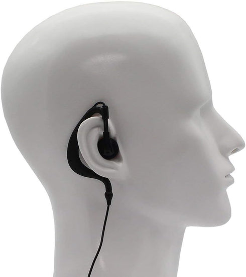 2Pcs G Shape Clip-Ear Walkie Talkie Headset Earpiece with Mic is compatible with Midland LXT118 GXT1000VP4 LXT500VP3 LXT600VP3 LXT380 2-pin...