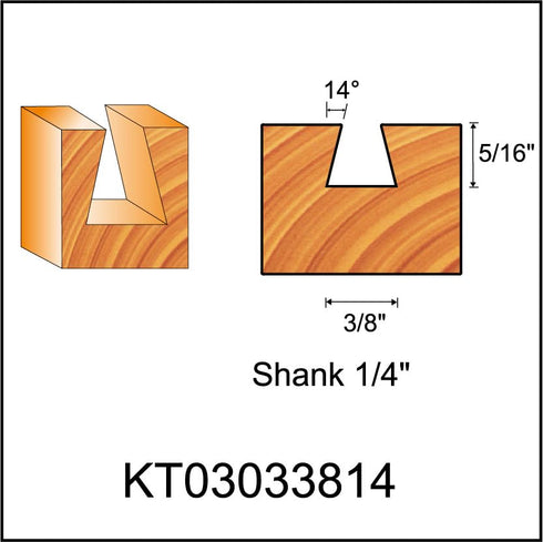 Router Bits, Carbide Tipped 14-Degree Dovetail Bit for Joinery, Industrial Grade Blue Cutting Tools for Woodworking (1/4 Inch Shank x 3/8 Inch Dia...