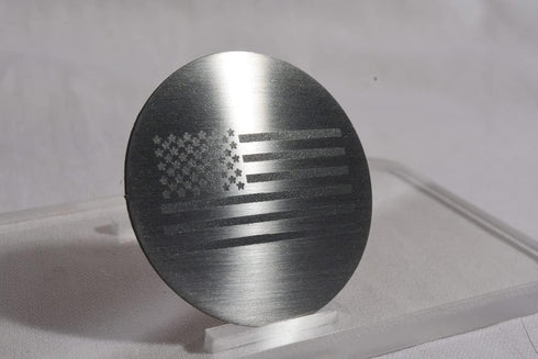 American Car Craft Dial Shifter Trim Plate Etched Flag, Brushed Stainless - Etched USA Flag Style...