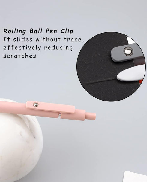 5PCS Gel Pens Quick Dry Ink Pens Fine Point 0.5mm Retractable Press Gel Pens Rolling Ball Black Ink Smooth Writing for Office School Student Exerc...
