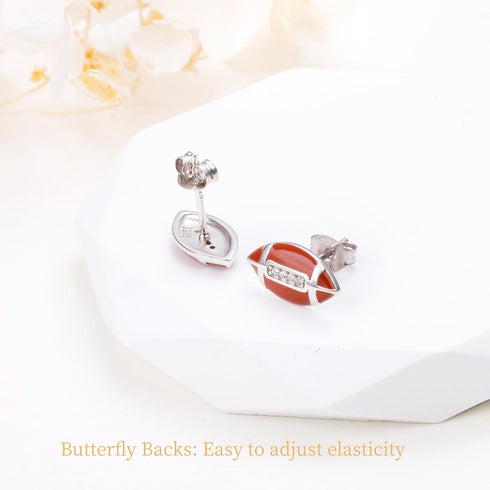Women Earrings 925 Sterling Silver Football/Airplane/Animal Dainty Stud Earrings Birthday Gifts...