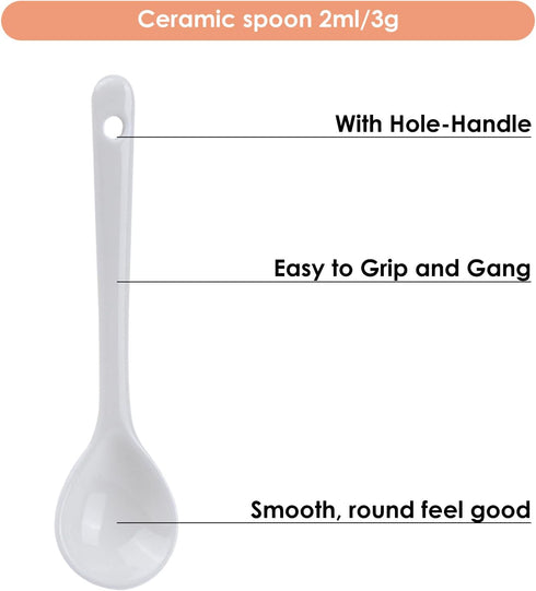 JANKOW Small Ceramic Spoons, Seasoning Spoon, Demitasse Espresso Spoons, Ice Cream Spoon Suit for Sugar, Tea, Ice Cream....