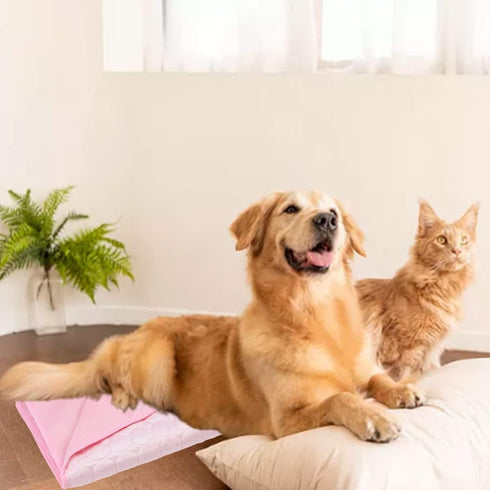Dog Cooling Mat Foldable Pet Self Cooling Mat Breathable Cat Cooling Pad for Cat Dog Summer Sleeping...
