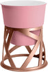 The HC Companies 5 inch Indoor Plant Pot with Stand – Small Curio Blush Planter with a Geometric Stand in a Copper Finish...