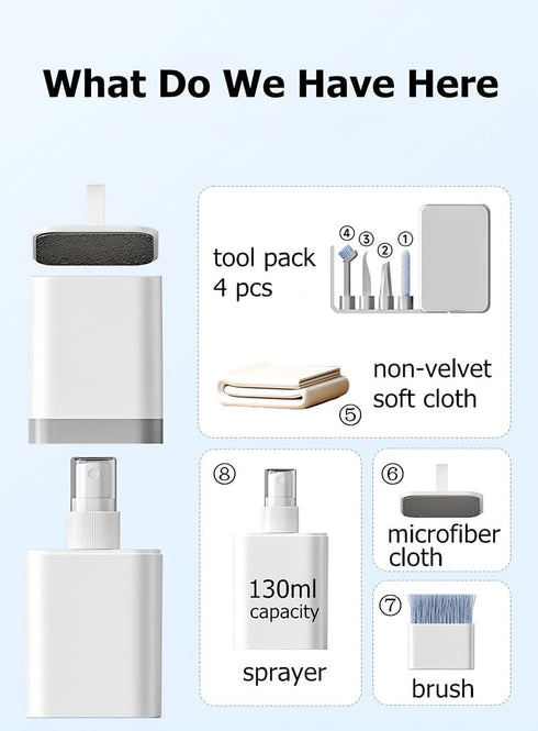 Phone Cleaning Kit, Laptop Cleaning Kit, Keyboard Cleaning Kit, Electronic Cleaning Kit, Compact Cleaning Kit for Earbuds, Portable Multifunctiona...